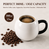 Mug à café en porcelaine 380 ml (13 oz) – Tasse en céramique fantaisie, compatible lave-vaisselle et micro-ondes, idéal pour la maison, le bureau et les fêtes