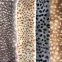 Tissu en fausse fourrure imprimé à pois de cerf, imitation peluche douce à poils longs et courts, pour costumes, jouets, artisanat et mode - Vente en gros