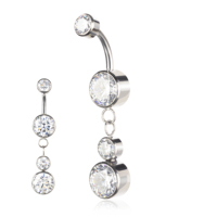 Anneau de nombril romantique en titane G23 avec zircon incrusté, bijou de corps tendance pour mariage, idéal comme cadeau