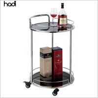 Chariot de buffet commercial en acier inoxydable à 3 niveaux Tube carré chariot de service de cuisine pliable antique pour hôtels et restaurants