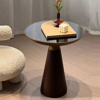 Table basse cloche en verre trempé, style antique, avec base en bois massif, pour chambre à coucher, en promotion, prix de gros
