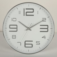 Jam dinding bulat 3D, Jam Alarm matahari terbit untuk pria, bertenaga baterai dengan tampilan jarum abstrak untuk ruang tamu