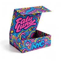 Auffällige Psychedelische Graffiti Faltbare Magnetische Geschenkbox Individuell Bedruckte Flache Papierbox für Einzelhandel Geschenkverpackung