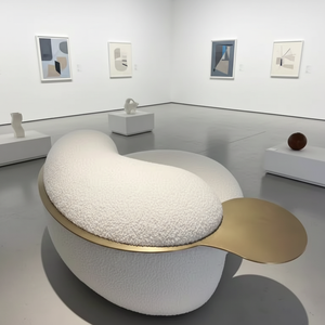 Canapé modulaire SenYu de style nordique moderne, luxe léger, tissu <span class=keywords><strong>en</strong></span> laine d'agneau, design incurvé artistique pour <span class=keywords><strong>petit</strong></span> salon familial, magasin de vêtements - Product Image 4