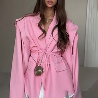Manteau Oversize Ceinturé en Tissu de Luxe avec Nœud à la Taille, Style Chic et Haut de Gamme, Plusieurs Couleurs Disponibles, Vêtements Femme