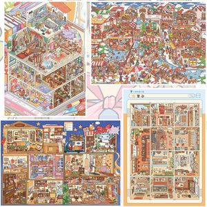 Un lot d'autocollants miniatures à décoller pour <span class=keywords><strong>la</strong></span> création <span class=keywords><strong>de</strong></span> scènes : Food Ark, Warm Streets After Snow, Scènes <span class=keywords><strong>de</strong></span> <span class=keywords><strong>rue</strong></span>, Scènes à motifs quadrillés - Product Image 2