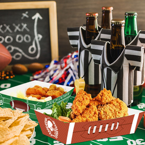 Caja de cartón plegable desechable al por mayor para empacar alimentos como pollo frito, papas fritas y frutas secas, ideal para fiestas de rugby. - Product Image 2