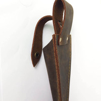 Couteau utilitaire EDC en cuir Crazy Horse, style rétro européen et américain, résistant à l'usure, personnalisé en usine pour le commerce électronique transfrontalier