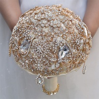 Kunden spezifische Luxus funkelnde Kristall Braut Hand halten Bouquet Blume Braut Bouquet für Braut Hochzeit