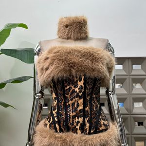 Top de tubo de piel con estampado de leopardo para puesta en escena Sexy, piel de cintura ultra baja con bufanda, estampado de guepardo, conjuntos de 3 <span class=keywords><strong>piezas</strong></span>, conjunto de falda para mujer - Product Image 5