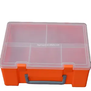Boîte de rangement en plastique, gros, grande capacité de stockage organisateur avec plateau conteneur à outils