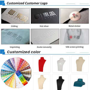 Présentoir de bijoux haut de gamme en lin sur mesure, buste porte-colliers et foulards pour vitrine de bijouterie - Product Image 3