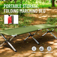 Lit de camping pliable en tissu Oxford en alliage d'aluminium ultra-léger pour l'extérieur, secours d'urgence portable