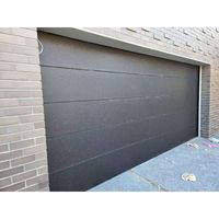 Porte de garage sectionnelle en aluminium sur mesure, taille personnalisée, automatique, double vitrage trempé, vue complète, pour villa résidentielle