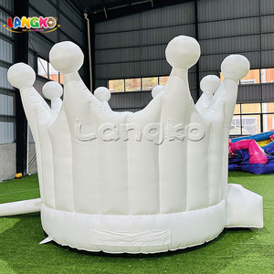 <span class=keywords><strong>Castillo</strong></span> Inflable de PVC de Grado Comercial, <span class=keywords><strong>Castillo</strong></span> Inflable Blanco con Corona <span class=keywords><strong>Real</strong></span>, Tobogán Inflable Pequeño para Niños - Product Image 2