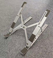 Support portable pour ordinateur portable en aluminium, réglable en angle, ergonomique, pour voyage et bureau, léger, argenté