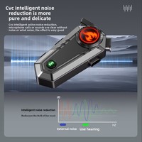 Headset Helm Motor Interkom Ganda 500M - Peredam Kebisingan ENC, Tahan Air IPX5, BT 5.3, Pengisian Daya Tipe-C untuk Berkendara di Luar Ruangan