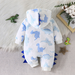 Unisex Baby Romper with <strong>Dinosaur</strong> Print Children Jumpsuit with Snap Button Animal <strong>Onesie</strong> for <strong>Kids</strong> - Product Image 2