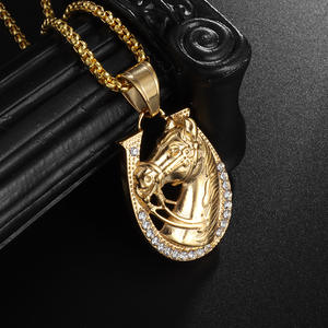 Collier Succès Instantané, <span class=keywords><strong>Pendentif</strong></span> Tête de <span class=keywords><strong>Cheval</strong></span>, Bijoux Rétro Personnalisés en Gros, Collier Métallique Tendance - Product Image 6