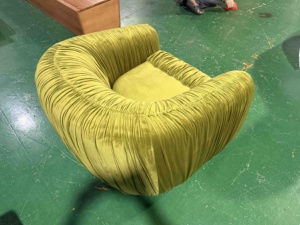 Fauteuil individuel de salon, style rétro, fauteuil paresseux moderne et simple, fauteuil de designer, fauteuil lounge en velours vert Olivier - Product Image 3