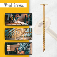Sekrup Kepala Plat 8x100 mm Sekrup Kayu dengan Penggerak Torx Sekrup Konstruksi Galvanis Kuning