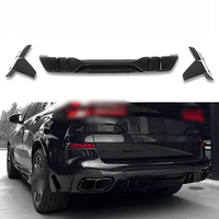 Diffuseur de pare-chocs arrière en ABS noir brillant et motif carbone, compatible avec BMW G05 X5 2023-2024