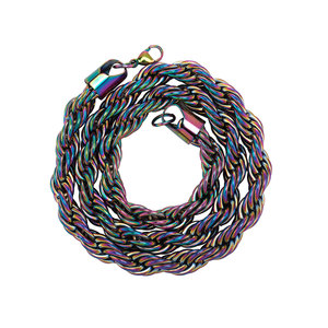 JANK23070003 Collana a Catena Grossa 10mm in Acciaio Inossidabile Intrecciata Stile Sportivo da Uomo Placcata Oro Regalo Versatile - Product Image 3
