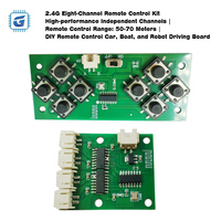 Kit RC 6350 2.4G 8 voies avec émetteur 8 touches et carte récepteur pilote de moteur 8 canaux pour voiture RC, robot, télécommande sans fil DIY (PCB)