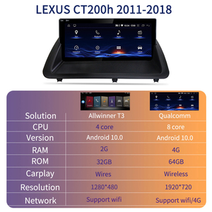 Bosstar 10,25 ''Android 10,0 Car Audio DVD Player para <span class=keywords><strong>Lexus</strong></span> CT200 <span class=keywords><strong>CT200H</strong></span> CT 2011-2018 Car <span class=keywords><strong>GPS</strong></span> - Product Image 3