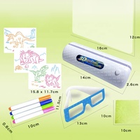 Samtoy Mini Dinosaure Version Planche à Dessin Fluorescent Effaçable 3D Magic Drawing Pad Pour Enfants Avec Lunettes