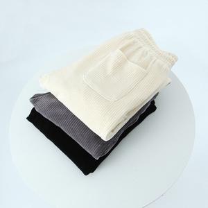 Pantalones Deportivos de Pana para Mujer, Tallas Grandes, Cintura Alta, Largos, Casuales, en Beige, Gris y Negro, N8246 - Product Image 3