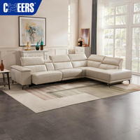 MANWAH CHEERS Zeitgenössisches Zero-Wall Elektrisches Relax-Sofa-Set Luxuriöse Echtleder-Wohnzimmer-Sofas