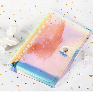 Cubierta de cuaderno iridiscente estilo coreano, carpeta transparente de TPU con efecto láser, diario o agenda. - Product Image 3