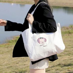 Promotional Cotton Customizable Reusable Shopping Bag Custom logo <b>Canvas</b> Custom Cotton <b>Canvas</b> <b>Tote</b> Bag with Pocket with Zipper - Product Image 2
