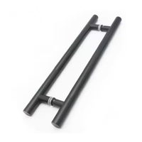 Poignées de porte en bois en forme de T, poignées de porte d'entrée en aluminium, poignée de porte en verre noire en acier inoxydable, usage moderne pour villas et hôtels