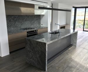 Encimera de granito gris plateado de galaxia Natural personalizada, encimera de Isla de granito azul cielo gris atlántico, encimera T20mm T30mm - Product Image 2