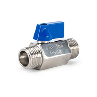 Válvula de Bola Miniatura Personalizada de 1/4'' - Válvula de Bola de Latón Cromada con Rosca NPT Hembra x Macho, Bloqueable