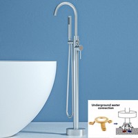 Vente directe d'usine, baignoire sur pied, douche de salle de bain tout en cuivre, robinet colonne chaud et froid, ensemble de douche pour hôtel et maison