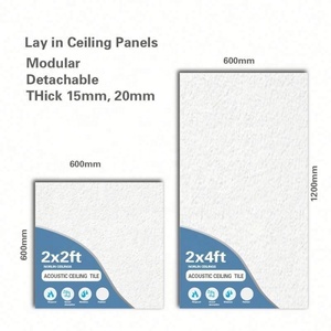 Plafond acoustique modulaire et amovible, dalles de plafond suspendues insonorisantes, dalles acoustiques en laine de roche pour usage médical, isolation - Product Image 2