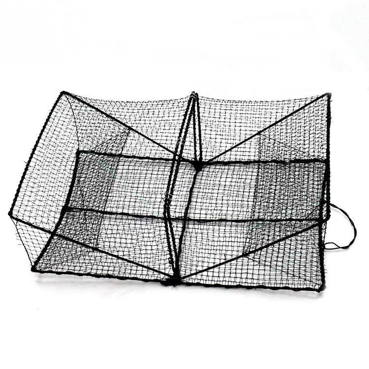 60*43*22cm Black Square Krabben käfig PE Strang netz Outdoor Angela us rüstung Angel käfig