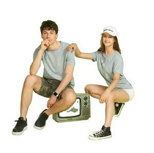 T-shirt unisexe à manches courtes en coton 100% tissé de haute qualité OEM, col rond, uni, coupe ample, respirant, écologique - Product Image 1