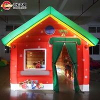 Expédition rapide 4x3m/5x4m belle maison de noël gonflable pour la décoration de festival avec éclairage en option