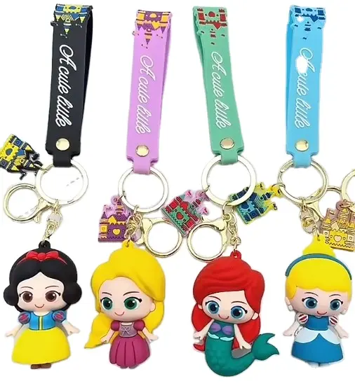 Ruunjoy Prinzessin Schnee wittchen Elsa Anime Cartoon Anhänger Schlüssel bund Halter Auto Schlüssel ring Handy tasche Hängende Schmuck Kinder Geschenke