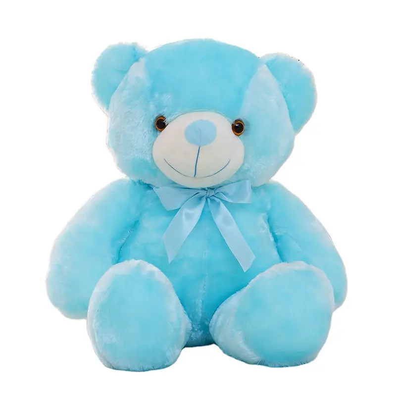 Candy Color Luminous Plush Toys Bear Hug Bear Plush Toy Teddy Bear Children's Doll Birthday Christmas Gift Opp Bag Unisex 100pcs