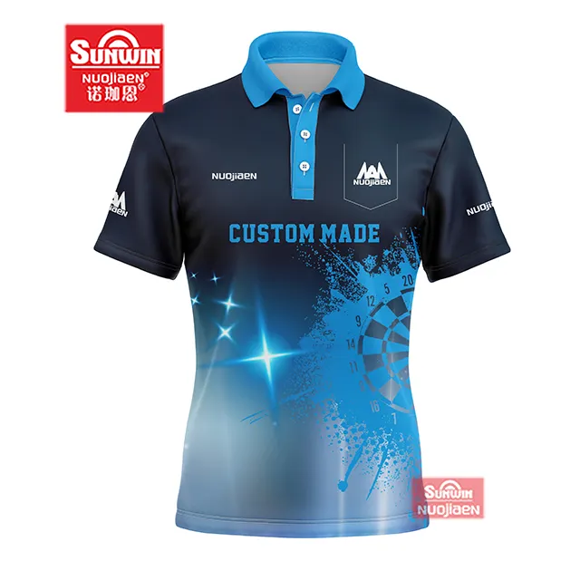 100% poliestere cricket rugby polo sublimata Golf modello personalizzato maglia con logo dart polo da uomo