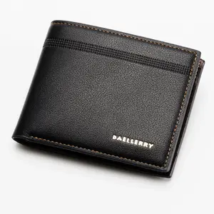 Short Business Fashion Work Permit Visa Slim Mens Card Holder Leather Pursre Minimilist Wallet