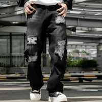 Jeans vintage déchirés, streetwear, fabricant, coupe ample, denim bleu délavé, jeans personnalisés, pantalon pour homme