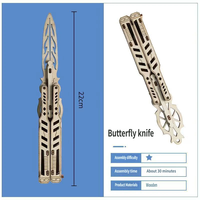 Couteau pliant papillon à lame articulée, modèle de puzzle en bois à assembler, jouet éducatif, style CSGO, couteau de jeu à assembler