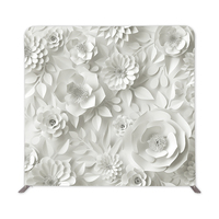 Support de toile de fond en tissu tendu à motif floral rose blanc, cadre en aluminium, pour photomaton, mariage, fête, décoration d'événements