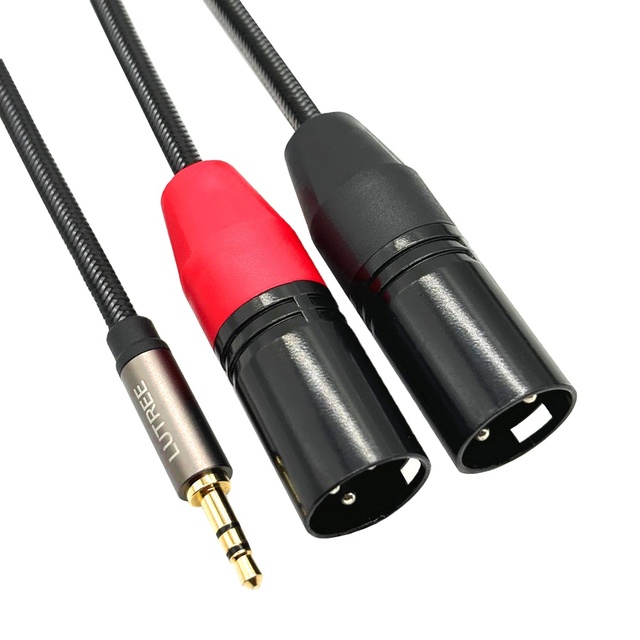 3.5 Jack Stereo Audio Cable Xlr to 3.5mm Mic Cable 3.5mm Trs Jack Stereo Male to Dual 2 Xlr Male Stereo Y-splitter Cable